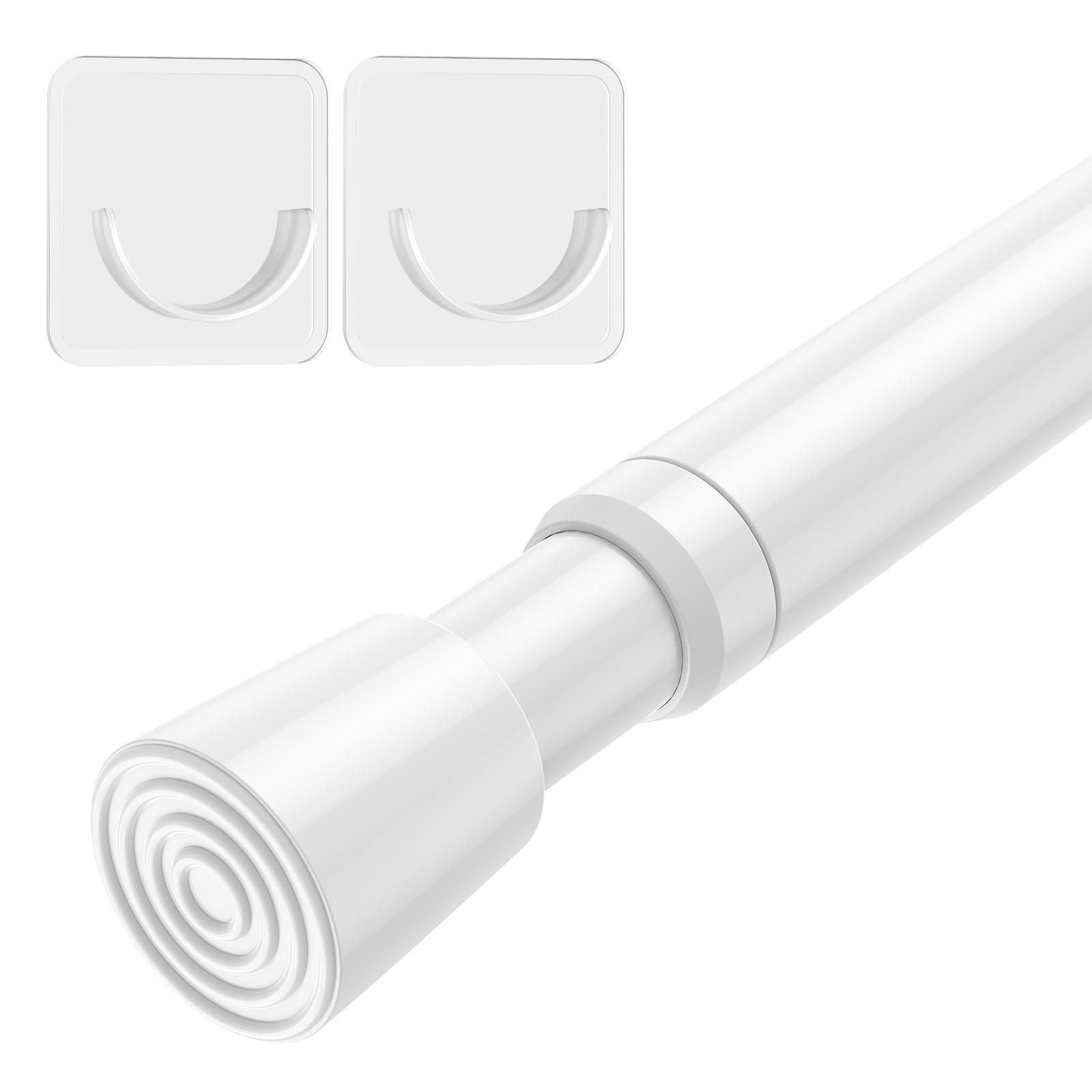 AIZESI 2pcs Spring Tension Rods Adjustable 26 to 39 inch Small Tension Curtain Rod No Drilling Expandable Spring Loaded Curtain Rod,Suitable for Doors and Windows 28 to 36 inch, White