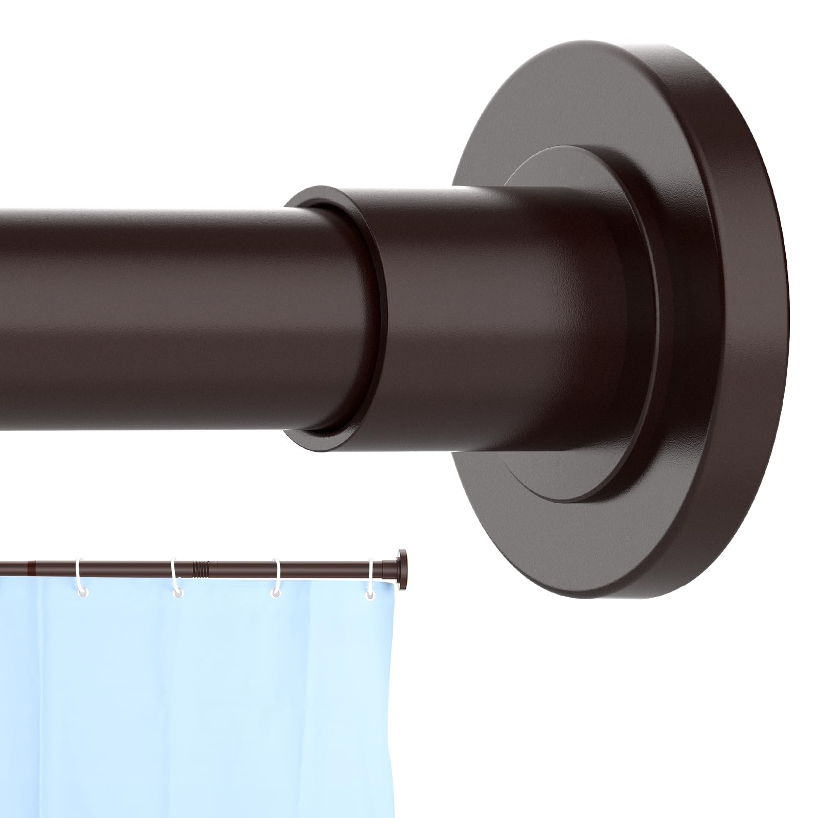 CorkLatta Black Shower Curtain Rod 31 to 80 Inch,1 Inch Diameter Adjustable Spring Tension Stainless Steel Telescoping Rod,Easy Install,No Rust